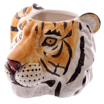 2021 Noua Creatie cana ceramica 3D tridimensional cap de leu cana cap de Tigru cană ceramică de Mână trasă ia ceașcă de cafea