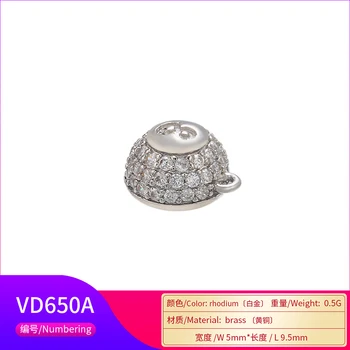 ZHUKOU 5x9.5mm cristal mini palarie colier pandantiv bijuterii pentru femei lucrate manual DIY colier accesorii bijuterii model: VD650