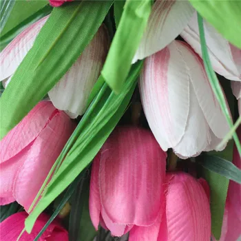 Creative Primăvară Simulare Tulip Ghirlanda De Flori, Plante Cununa De Sărbătoare Decorare Acasă Ușa De Perete Ornament