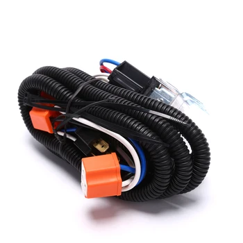 12V 60W Auto H4 Far de Lumină LED Bar Fasciculului de Cabluri a Releului de Țesut Cablu Kit 2 Far Soclu de Bec Plug