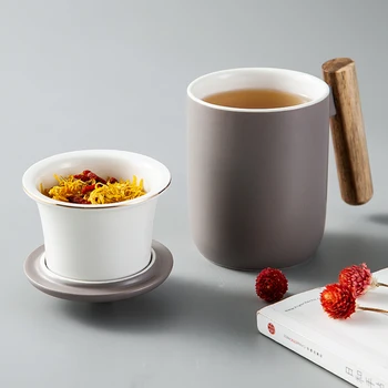 Cana De Ceai Din Ceramica Infuzoare Ceai Kung Fu Ceai Ceașcă De Ceai Strecuratoare Mâner