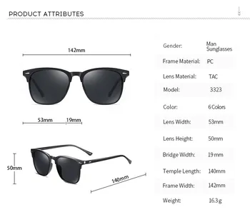 Oamenii Polarizat ochelari de Soare pentru Barbati Femei Pătrat Cadru de Epocă Razele 2020 Designer de Brand de Conducere Ochelari de Soare UV400 Ochelari de cal