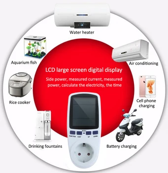 Vânzare Mare! Digital LCD Contor de Energie Tensiune Putere Curent Analizor de energie Electrică Soclu Automat Kwh Putere Comutator Power Meter