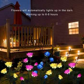 Rezistent la apa de Flori de Trandafir Lămpi cu LED-uri Lumina Solara pentru Petrecerea de Valentine Curte Gradina Decor Luminos Home Decor plin de culoare Rose