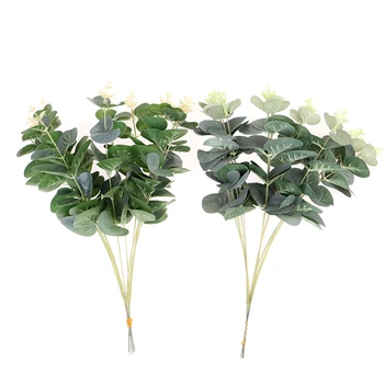 10buc Plastic Frunze de Eucalipt Fals Plante cu Flori Material pentru Flori de Nunta de Perete Decor Acasă Verdeață Frunze de Plante Decor