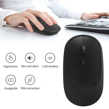 2.4 Ghz Wireless Silent Mouse USB mouse-urile Optice Portabile Reîncărcabile Mouse-ul pentru Computer de Jocuri Laptop PC