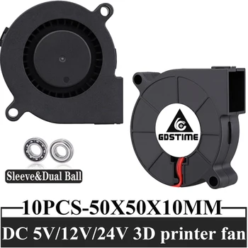 10 Bucati Gdstime 5cm DC 5v 12v 24v ventilatorului cooler ventilator 50mm x 15 mm pentru Imprimanta 3D Umidificator Aromaterapie și Aparate Mici