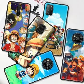 Anime One Piece Caz Pentru Xiaomi Redmi Nota 9 8 9 8T 9T 7 9C 7A 8A K30 Pro Negru Moale rezistent la Socuri Capa Telefon Acoperi Sac
