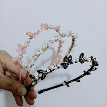 Aliaj de Cristal Colorat Perla Benzi Pentru Femei Diamond Accesorii de Par Bentițe pentru Fete Coroana Hairband Folie Cap