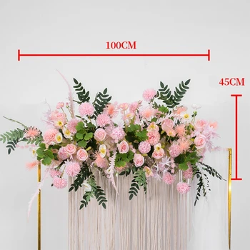 50/100cm Artificiale, Flori de Nunta de Perete Fondul Aranjament Consumabile Silk Rose Hydragea Flori False Rând Decor pentru Arc
