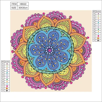 DIY de Flori Colorate 5D Speciale în Formă de Diamant Tablou Brodat Manual Stras de Cristal Cruce Meserii Cusatura Kit Mandala