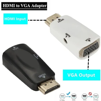 INIOICZMT HD 1080P HDMI la VGA Adaptor Hot Digital Cabluri de sex Masculin la Feminin Audio Converter Pentru PC, Laptop, TV Box Calculator Videoproiector