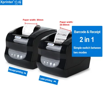 Xprinter 365B Termice Etichete de coduri de Bare, Pos Printer Bluetooth 80MM Primirea Autocolant de Imprimare Mașină de 127MM/S pentru Android IOS Windows