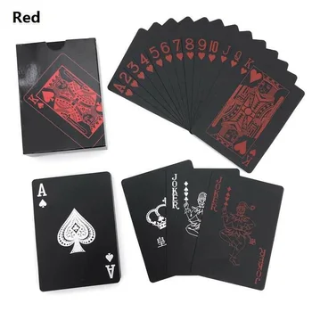 54Pcs/Set Impermeabil Carte de Joc PVC Negru Poker Tabla de Joc Carti de Joc de Colectare de Poker de Masă Clasic Joc Solitaire Instrumente