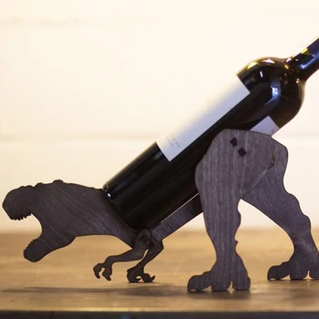 Creative Suport de Sticla Auto-asamblate din Lemn Dinozaur Modelul de Vin, Raft Suport de Artă Vin Raft pentru 1 Standard Sticla de Vin ANDF889