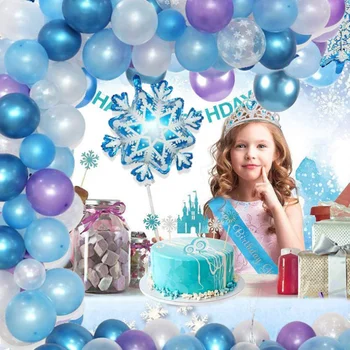1Set Fulg de nea Printesa Balon Ghirlanda Arc Kit de Crăciun Frozen Petrecere de Ziua de Gheață Ballon Copil de Dus Decor Nunta Globo