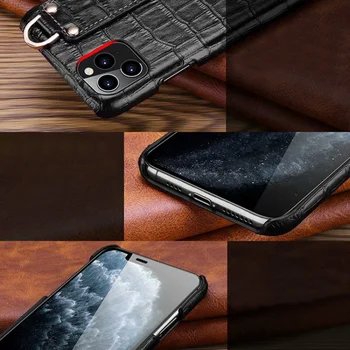 Autentice din Piele de caz înapoi pentru iPhone 11/11Pro/11Pro Max Xs Max Fran-BD ultraslim 3D piele de Crocodil hard cover cazuri