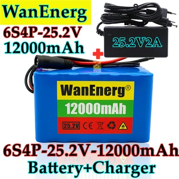 6s4p 24V 12Ah 18650 Baterie Litiu 25.2 v 12000mAh Biciclete Electrice Moped /Electric/Li-ion Acumulator cu incarcator