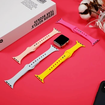 Curea Slim pentru Apple watch band 40mm 44mm 38mm 42mm 44 mm Silicon Moale curea bratara iWatch 3 4 5 6 se trupă