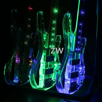 Lumina LED-uri Modernizate 4 Siruri de Cristal Chitara Bas Electric Schelet din Acril Greutate mai mică, Mai multe Culori Pot Alege