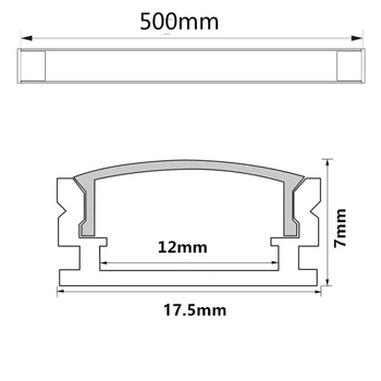 0,5 m 12mm profile de Aluminiu U-Stil pentru 5050 LED 5630 bandă din aliaj de aluminiu plat shell + PC acoperi cu profile de aluminiu