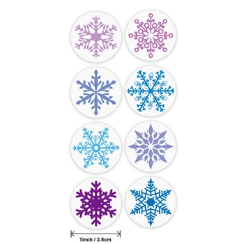 100-500PCS 2.5 cm Culoare Fulg de zăpadă Vesel Christomas Sticker Cadou de lipire a plicurilor cu Eticheta Decoratiuni Papetărie Autocolant