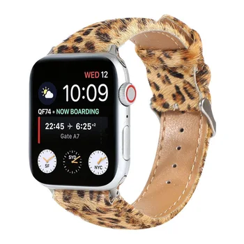 Plus Leopard din Piele Ceas Trupa pentru Apple Watch Seria 6 5 4 3 2 1 SE Încheietura Curea