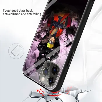 Anime N-Naruto Akatsuki Kakashi Sticlă Călită Telefon Caz Pentru iPhone 12 Mini 11 Pro Max XR X XS 7 8 SE 2020 6 6S Plus