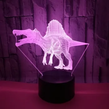 3D Lampa pentru Baieti Dinozaur USB Led Lumina de Noapte Optice de Masă Lampe 16 Culori Touch Remote Controll pentru Decorare Dormitor