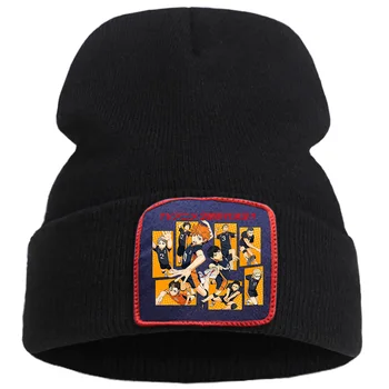 Pălării Haikyuu_Karasuno Liceu De Imprimare Femei Pălărie Tricotate Casual În Aer Liber Bărbați Pălării De Iarnă Caldă Moda Beanie Pentru Adolescenti