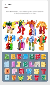 Noi Jucării De Învățare 26 De Litere Learnable Cuvinte Transformabil Combinate Roboți Alfabet Jucarii Pentru Copii, Cadouri Învăța Joc Robot De Jucărie