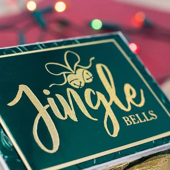 QWELL Cuvânt Jingle Fierbinte Folie Placa pentru Scrapbooking și Carduri de a Face Ambarcațiuni de Hârtie Nouă 2019 mor