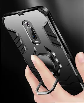 De lux Armura Caz Stand Pentru Xiaomi Redmi K20 / K20 Pro caz Masina Magnet de Aspirație Deget Inel Titular Acoperi Mi 9T Mi9t Coque