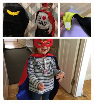 Copii de Halloween Printesa Cape Cosplay Costum 1Cape + 1Mask Superhero Cape Dublă față-Verso Copil la Petrecerea de Ziua de Crăciun 70*70cm