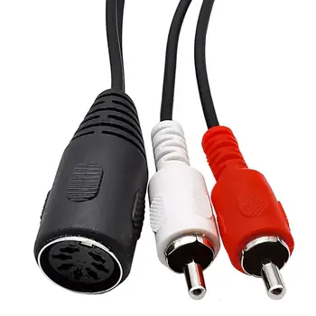 Cablu MIDI 7-Pini de sex Feminin DIN a 2 Dual RCA Male Plug Audio Cablu de 1,5 m DIN 7pin la 2RCA de sex Masculin Cablu de 0,5 m 1m 1,5 m