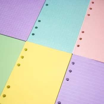 Inel Colorat Liant Notebook Refill Hârtie Spirală Liant 6 Găuri Jurnalul Introduce Rezerve De Frunze Vrac Jurnal Planificator Miez Interior De Acoperire