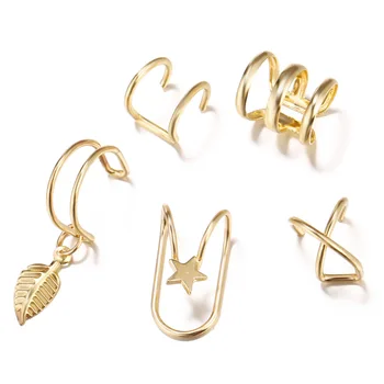 Ureche Bantă Frunze De Aur Non-Piercing Ureche Clipuri Fals Cartilajului Cercel Bijuterii Pentru Femei, Bărbați Accesorii Cadouri