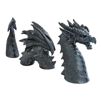 Gotic Dragon De Castal Șanț Statuie Prin Iaz, Oricum, Decoratiuni De Gradina Decor În Aer Liber Ornamente Instrument