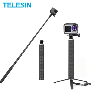 TELESIN 90cm Monopied Fibra de Carbon Selfie Stick Aliaj de Aluminiu Trepied Pentru GoPro Hero 9 8 7 Pentru Osmo Acțiune Insta360 Accesorii