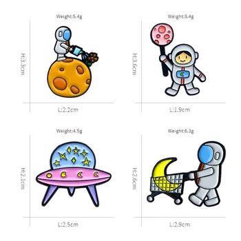 Spațiu Astronauții OZN Email Ace Astronauți nave Spațiale Planeta luna Broșe Sac de Rever Spațiul Cosmic Insigna pentru copii Bijuterii Cadou