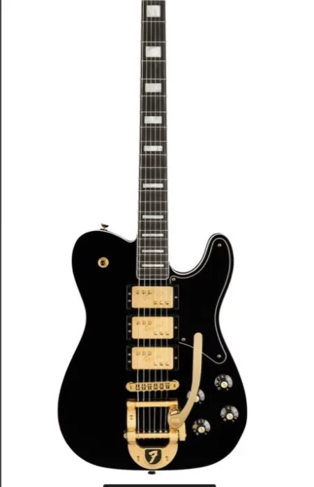 Custom shop.Jazz chitara electrica,culoare neagra 6 intepaturi guitarra.hardware-ul de aur.