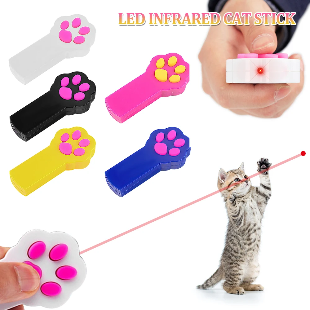 LED Laser Animal de casă Pisică Jucărie Pointer Laba Priveliște Lumină LED-uri Infraroșu Pisică Jucărie Interactiv Cu Diferite Moduri de Iluminare Zgarieturi de Formare