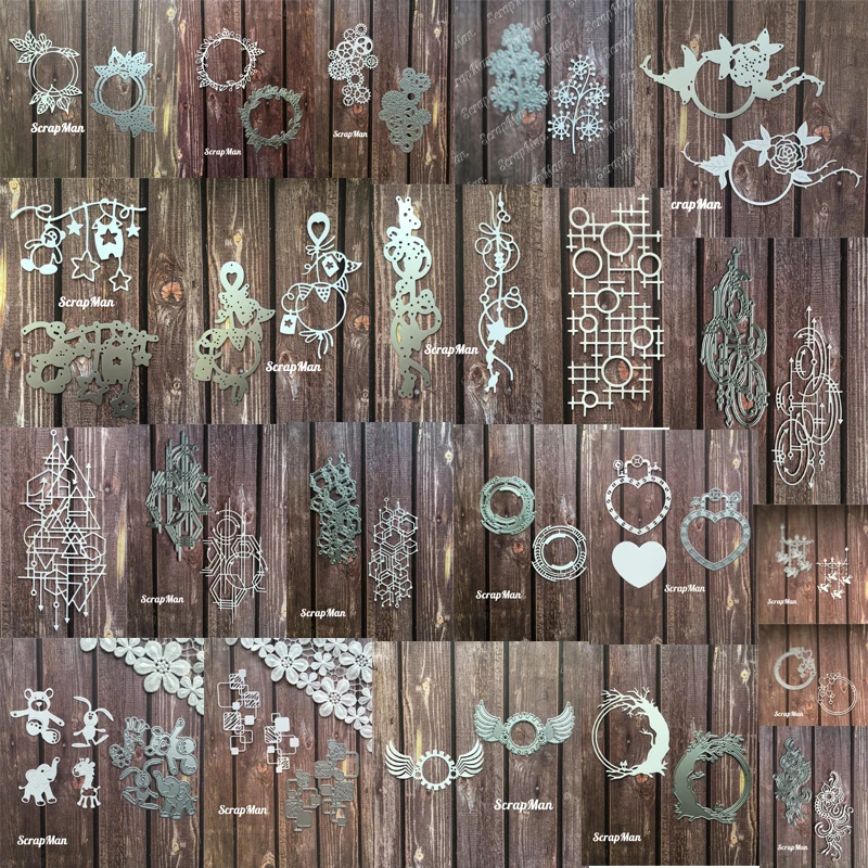 Formă geometrică serie de Tăiere de Metal moare Scrapbooking Stencil Taie Muri Pentru DIY Card de Artizanat lucrate Manual