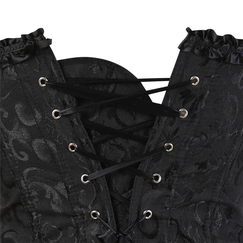 Overbust corset sexy de dantelă plus dimensiune erotic zip floral pentru femei bustiera-corset lenjerie topuri brocart de moda DropShipping