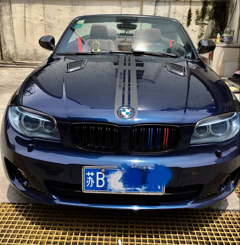 Hi-end Negru Lucios Colorat ABS Masina Bara Fata grila Radiatorului Grila Lucrări de Auto Gratare Pentru BMW Seria 1 E87 E82 E88