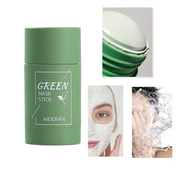 Ceai verde de Curățare Solid Masca Purificatoare Argila Stick Masca de Ulei de Control Anti-Acnee de Vinete de Îngrijire a Pielii Bine Porii Masca Fata TSLM1