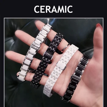 Rece mi band 5 6 curea de ceramică brățară de metal pentru Xiaomi Mi Band 3/4 curele de înlocuire correa de Lux pentru femei, omul alb negru