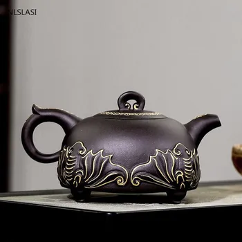 Yixing de Lux ceai oală de Lut Violet filtru Ceainic frumusete fierbător Prime de minereu de noroi Negru Handmade set de Ceai Autentic de Mare capacitate 450ml