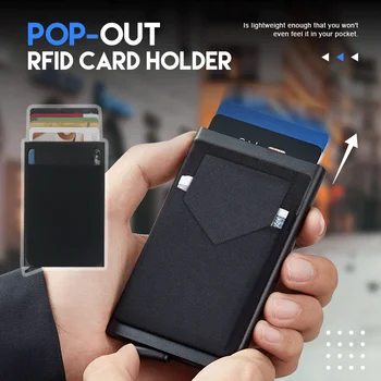 Pop-Up Id-ul RFID Carte de Titularul Portofel Inteligent Pachetului de Moda Metal Aluminiu Echipament de Protecție Depozitare Inteligent de Eliberare Rapidă Femei Portofel