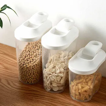 Containere De Depozitare A Alimentelor Din Plastic Cutie De Depozitare Cereale Distribuitor Cutie De Depozitare Bucătărie Cereale De Orez Recipient Frumos Rangement Preparate Din Bucătăria